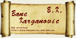 Bane Karganović vizit kartica
